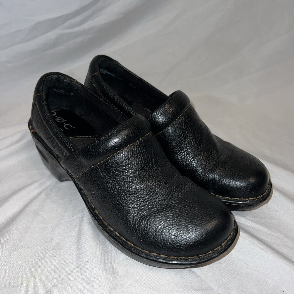 BOC Born Concept Women's Comfort Clog Size 7.5 Black Leather